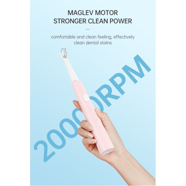 Portable Sonic Toothbrush with 70 Days Runtime 25000VPM and 2 Brush Heads