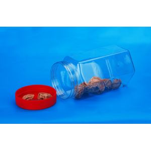 Round Shape Transparent Plastic Jar , Eco Friendly Food Storage Jars