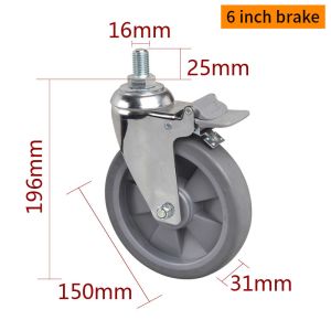 Wholesale 6 Inch Industrial Casters And Wheels 110kg Load Chrome Coating 5726S-57 from china suppliers