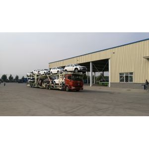 Manual Operating Car Carrier Trailer With Hydraulic Lifting Double - Deck