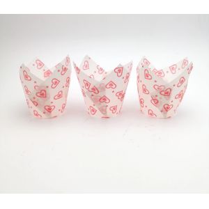 Baking Muffin Cupcake Food Grade Printed Tulip Paper Cups