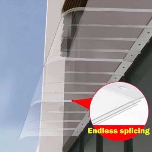 Clear Polycarbonate Door Canopy PC Plastic Sun Shade Awning