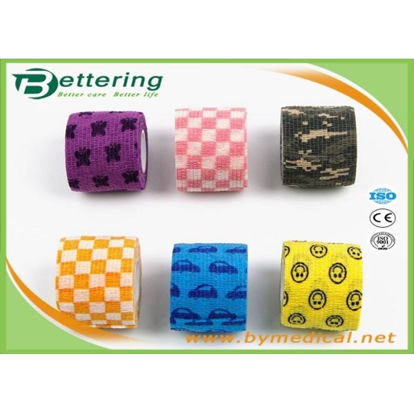 Quality Coloured Veterinary Elastic Cohesive Bandage Non Woven Various Patterns Available for sale
