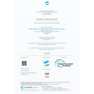 Mianyang Jialian printing and dyeing Co., Ltd. Certifications