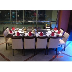 8 Seats Rectangle Teppanyaki Grill Table For Hotel / Restaurant