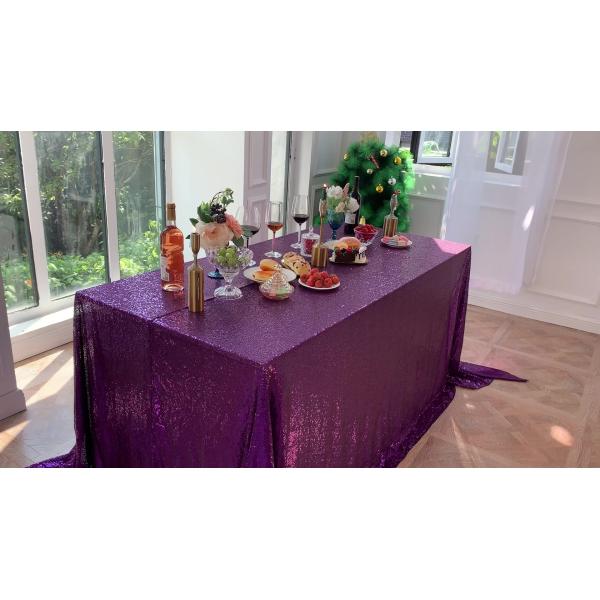 Whole Sale Tablecloths Gold Black Color Birthday Party Glitter Sequin Tablecloth