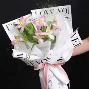 Multiple Colors English Words Bouquet Korean Flower hug pattern flower Wrapping