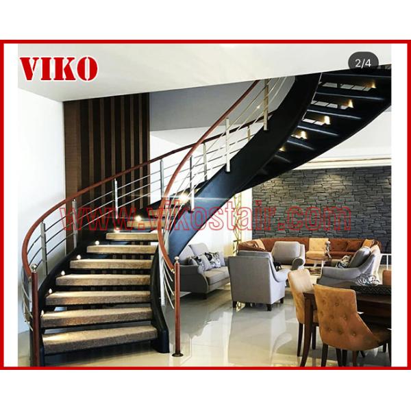 Wrought Iron Staircase VK98S Wrought Iron Handrail Tread slate,Railing tempered