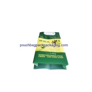 Handle back seal rice bag plastic, poly food packaging bag with handle for rice