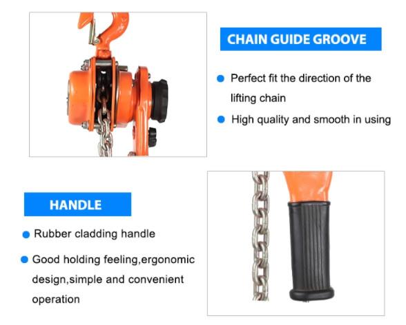 Caged Roller Bearing Gear Rotation 3T 1.5m Manual Chain Hoist