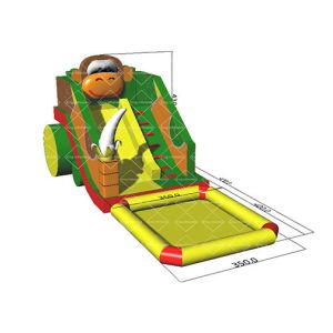 9m Long Inflatable Monkey Water Slide With Removable Pool