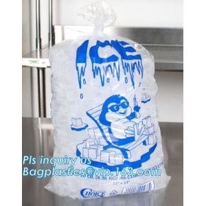 disposable ice bag, plastic ice cube bag, disposable ice cooler bag, wicket