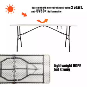 Convenient and Versatile Plastic Metal Folding Picnic Dining Table for Event