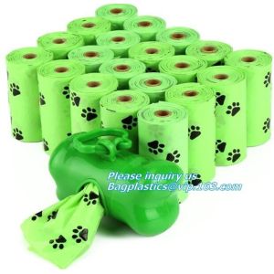 Customized Compostable Green Dog Poop Bag, biodegradable and compostable zero