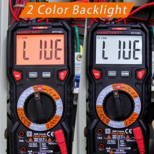 Habotest Automatic Digital Multimeter Capacitance Live Wire Check 1000V Ammeter