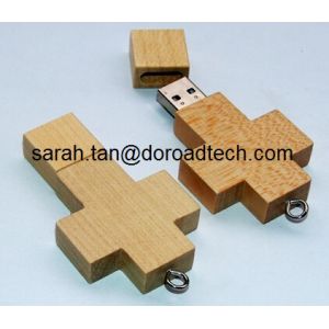 Wholesale Original Real Capacity Wood Cross-shaped USB Flash Drives from china suppliers