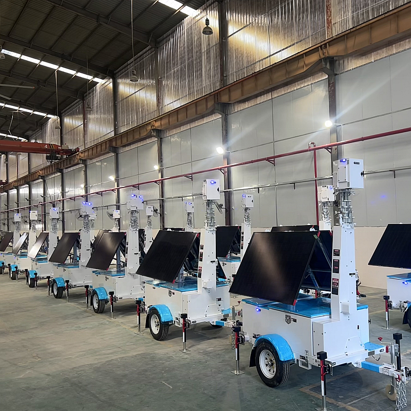 Portable Solar Light Tower Work Time 19 Hours Lighting Tower Mining High Intensity Illumination Solar Light Tower Manufacturer