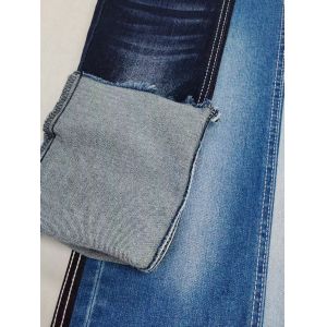 10.7oz Dark Indigo Stretch Denim Fabric 3/1 Right Twill 8S For Boyfriend Jeans