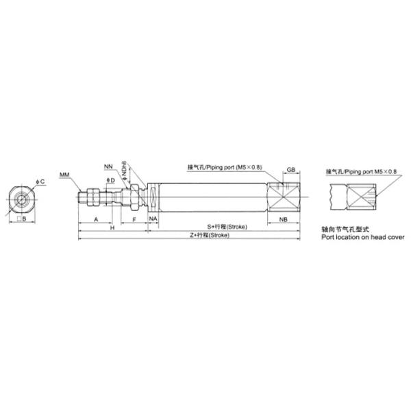 CJ2 stainless steel mini cylinder