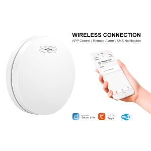 TUYA WiFi Smoke Detector Self Checking Wireless Smart Fire Smoke Detector With
