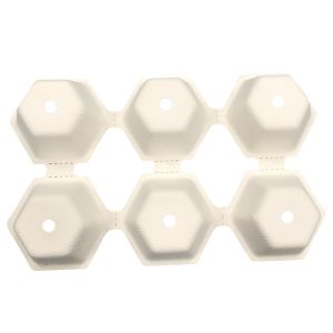 White Bagasse Sugarcane Packaging , Compostable Moulded Pulp Tray