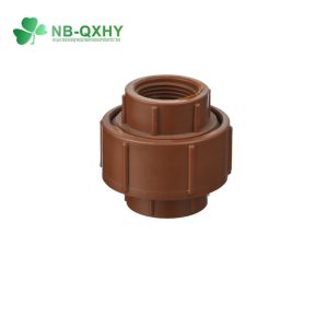 Customized Request Pn16 Red Brown Female Union Pph Water Pipe Plastic Pipe