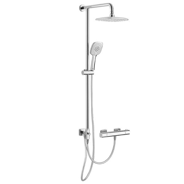 Quality Bathroom Thermostatic Bath Filler Shower Set Square 3 Function for sale