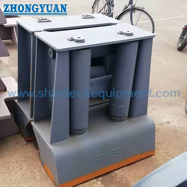 JIS F-2020 Small Size Steel Plate Deck End 2 Roller 3 Rollers Ship Mooring Equipment