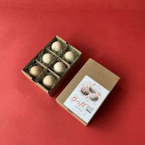 Folders Custom Corrugated Cardboard Egg Paper Box Brown CMYK With Divider