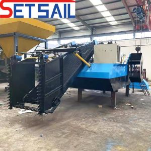 Aquatic Weed Removal Boat Harvester with Paddle Wheel or Propeller Trash