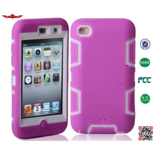 Hot Selling 100% Quality Guaranteed 3 in 1 Hybrid Silicone+PC Cover Cases For Ipod Touch 4