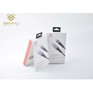 China Folding Custom Printed Mobile Accessories Packaging with Pet Window And Plastic Hook on sale