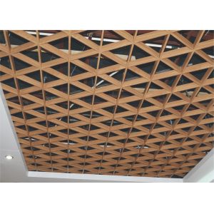 durable Green Gallery Triangular Metal Grid Ceiling / decorative metal building