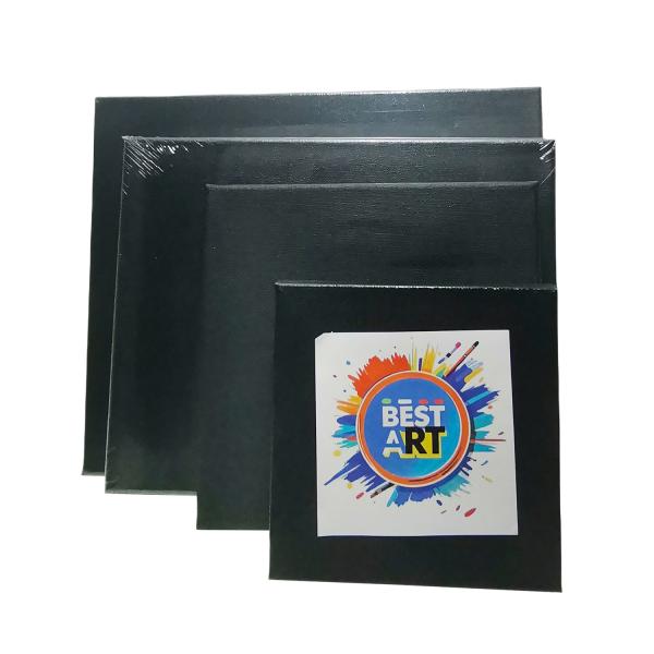 Customizable Black Stretched Blank Black Stretched Painting Canvas Boards