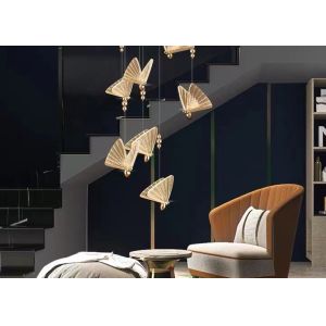LED Lamp Hotel Lobby Villa Staircase Custom Luxury Butterfly Bar Chandelier
