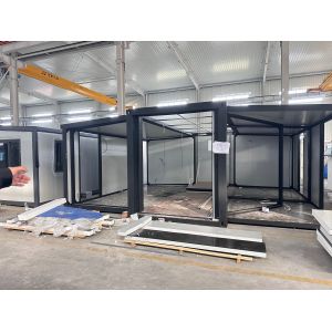 Insulated Sandwich Panel Steel Frame Rectangle Prefab Container House Easy