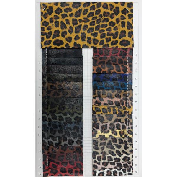 Leopard Print Garment PU Leather Water Resistant 0.6mm Thickness Customized