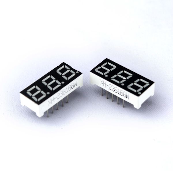 Compact LED 3 Digit 7 Segment Display 0.28 Inch 7mm Digit Height Designed for Electronic Measurement and Control Systems