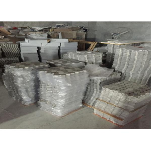 Durable Mosaic Kitchen Wall Tiles , 30x30 Marble Herringbone Tile