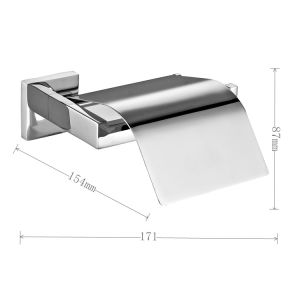 Rustproof Toilet Paper Holder Polished Thicken Square Toilet Paper Holder