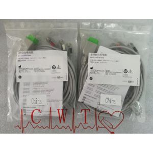 3 Lead W Grab ECG Machine Parts Multi Link Ge Ecg Leads Assy AHA.306M 12FT