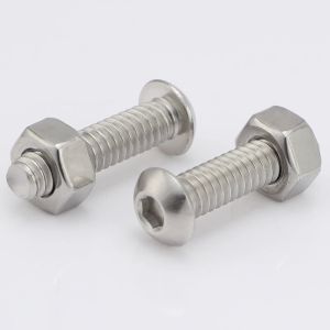 1/4-20 x 1/2 Inch Button Head Socket Cap Bolts 18-8 Stainless Steel 304 Plain