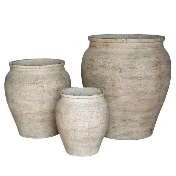 Modern Ceramic Large Cement Pots Cement Flower Pots with Drainage and UV