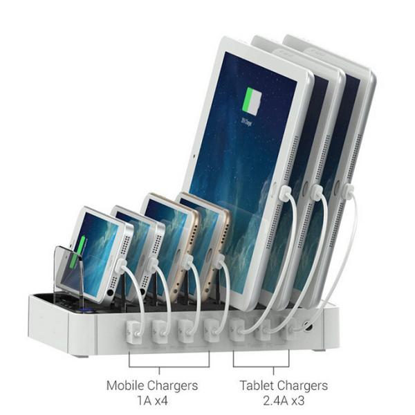 Fast Charging multi port USB phone charger 7 Ports Station Dock Stand Holder For