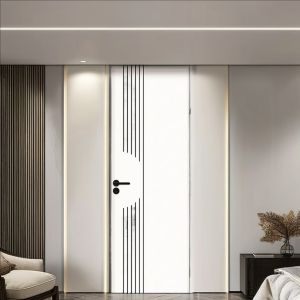 45mm Thickness PVC Laminated WPC Hollow Door with 30dB Sound Insulation for