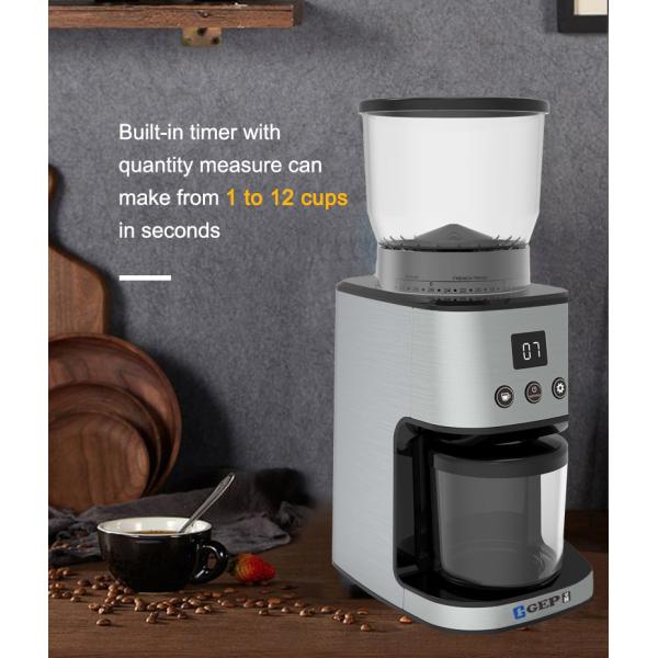 Electric Coffee Bean Grinder with 350-400rpm Grinding Speed and Conical Burr Grinders