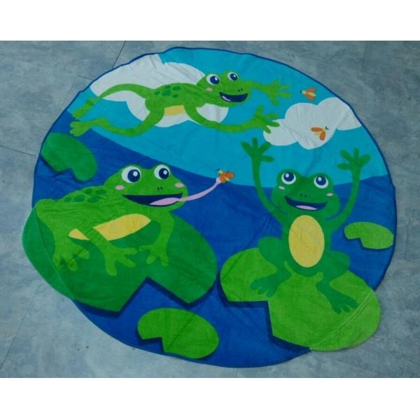 Children Summer Beach Towel Round Circle Beach Towel 100% cotton Reactive Cartoon Printing