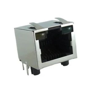 Wholesale Tab Up 8P8C Modular Jack RJHSEL38H 1x1 Shielded With LEDs from china suppliers