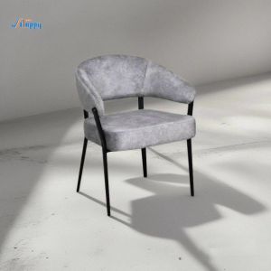 DC-7553 Model Elegant Grey PU Armchair with Low Back and Stylish Accent