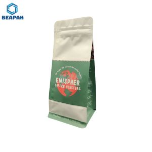 China k Flat Bottom Pouch Plastic Coffee Packaging Bag With Valve on sale